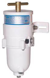 Dieselfilter m/separator 500 - Racor - med bolle i metall - Metallkappe Kapasitet: 227 l/t