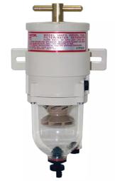 Dieselfilter m/separator 500 FG - Racor - m/bolle i plast - Plastglass Kapasitet: 227 l/t